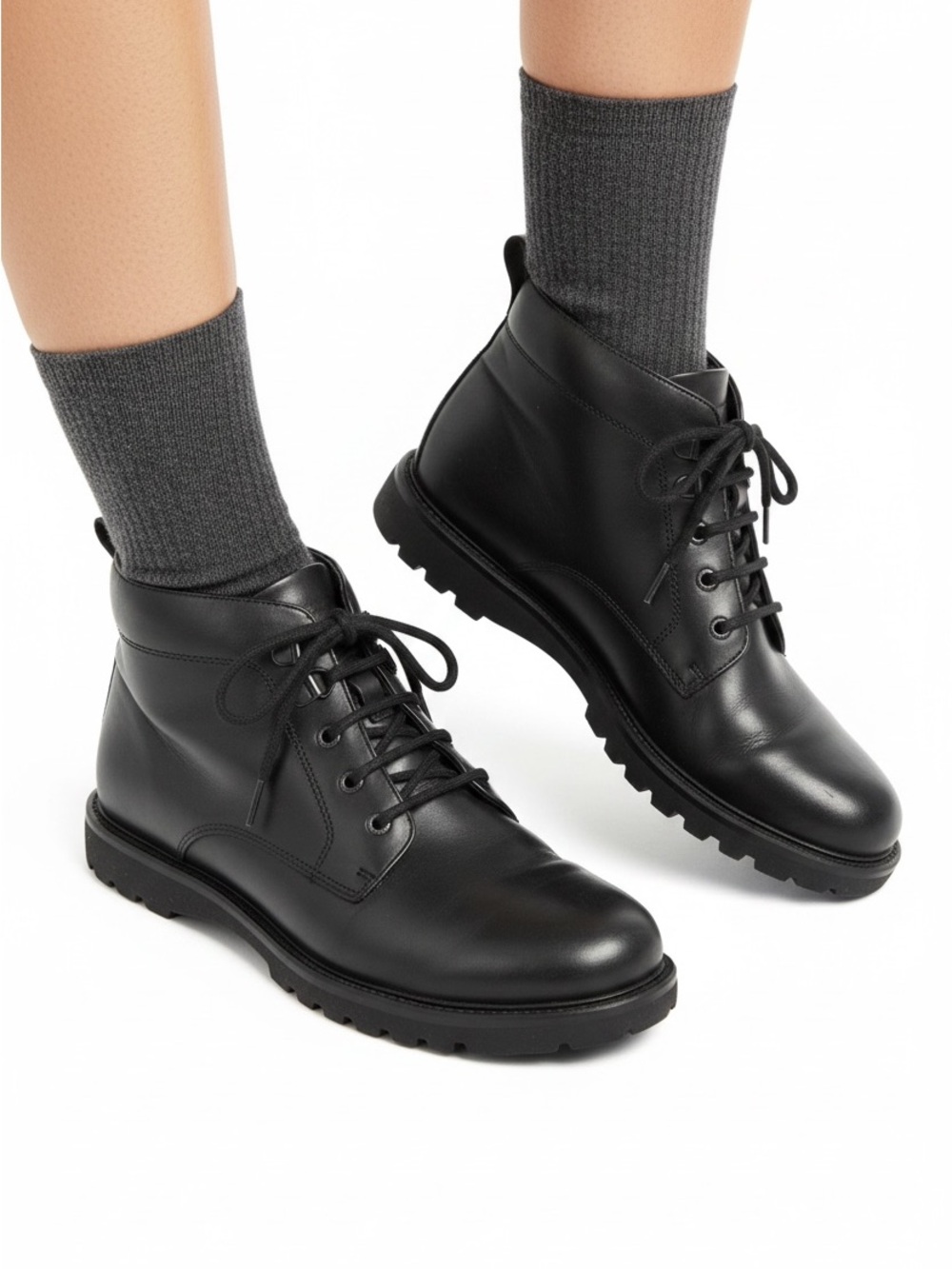 Y2K Rockport Northfield Waterproof Black Leather Chukka Boots Lace Up 7.5